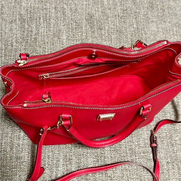 Dooney & Bourke Red Saffiano Tote with Gold Hardware - Picture 2 of 5